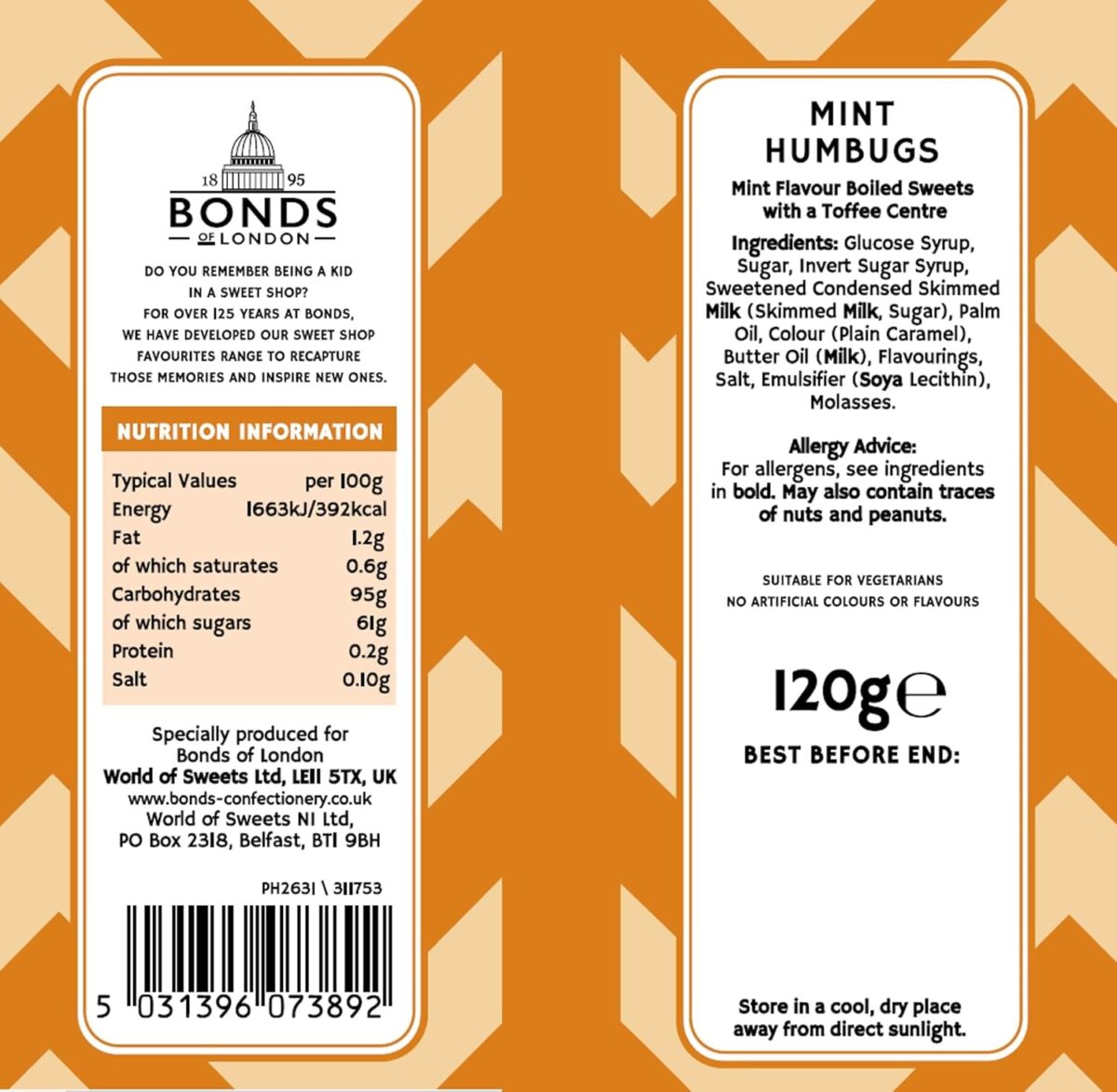 Bonds Mint Humbugs 120G