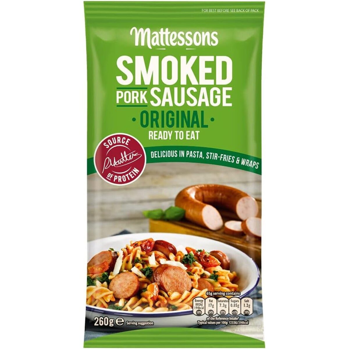 Mattessons Smoked Pork Sausage Original, 260 G