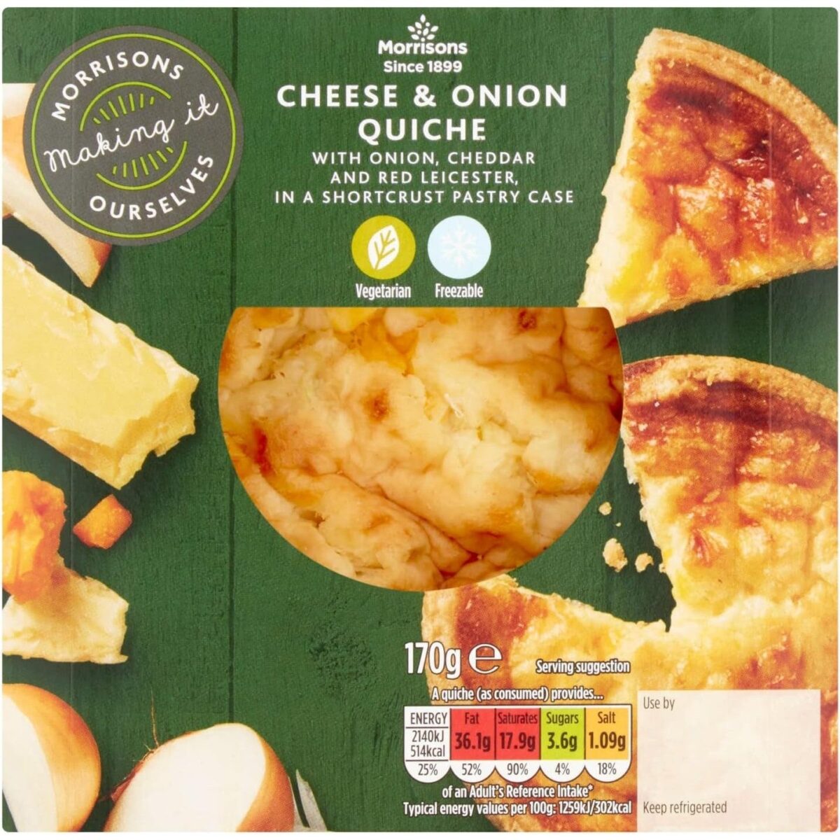 Morrisons Cheese & Onion Quiche 170G