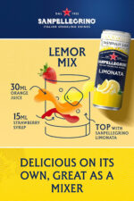 San Pellegrino Italian Sparkling Drinks Tastefully Light Sparkling Lemon Canned Soft Drink 12 X 330Ml | 73K Cals per Can