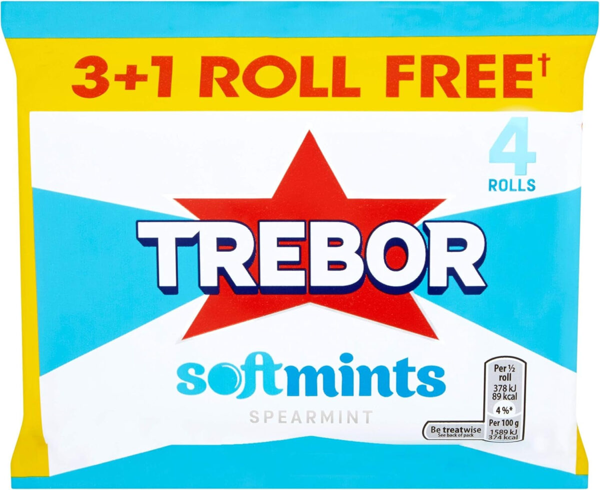 Trebor Softmint Spearmint 4 Roll Multipack, 179 G