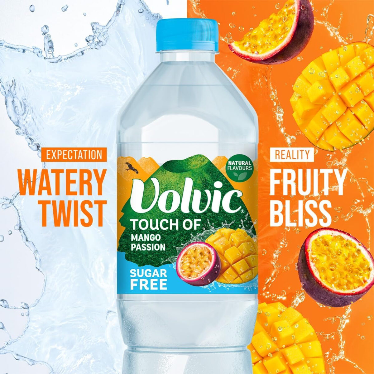 Volvic Touch of Fruit Sugar Free Mango Passion Flavoured Water, 6 X 1.5L