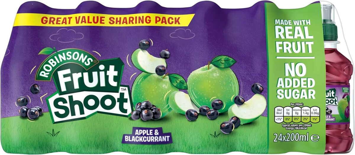 Robinsons Fruit Shoot Apple & Blackcurrant 24 X 200Ml PET Bottles