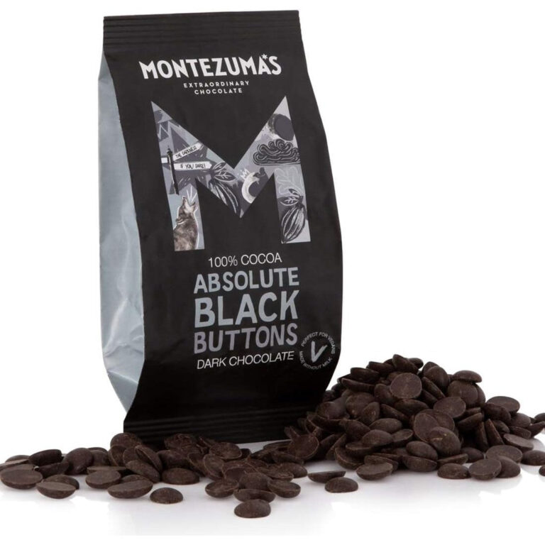 Montezuma'S Absolute Black, 100% Cocoa, Dark Chocolate Buttons, Gluten Free & Naturally Vegan, 180G Bag