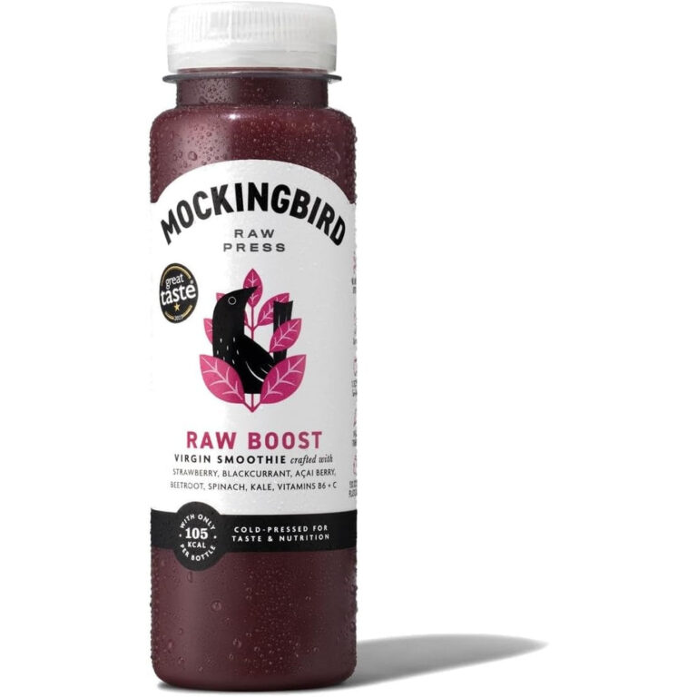 Mockingbird Raw Boost Strawberry & Blackcurrant Cold Pressed Smoothie, 250Ml