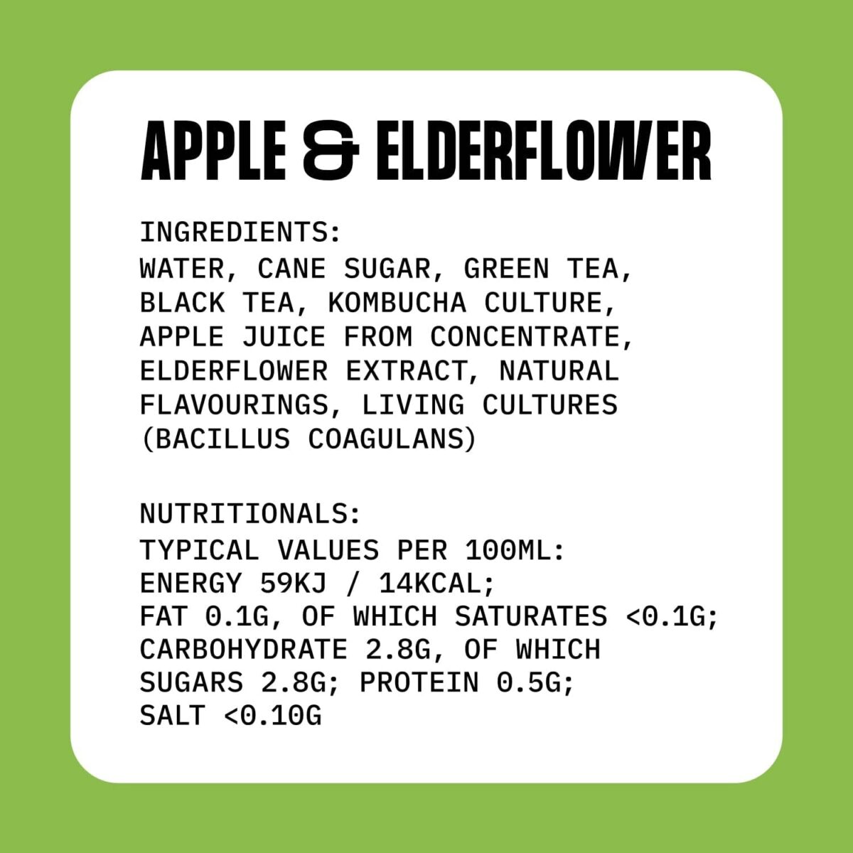 Hip Pop Apple & Elderflower Kombucha, 4 X 330Ml