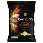 Sensations Roast Chicken and Thyme Thick Cut Premium Potato Crisps, Sharing Bag,150 G (Pack of 1)
