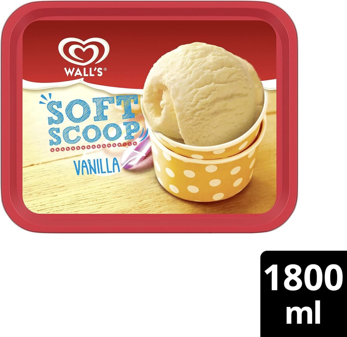 Heartbrand Wall'S Soft Scoop Ice Cream Dessert Vanilla, 1800Ml (Frozen)