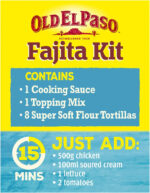 Old El Paso Mexican Sizzling Extra Mild Fajita Kit, 476G