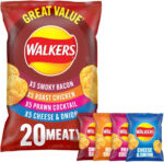 Walkers Meaty Variety Multipack Crisps Box 20X25 G (Packaging May Vary)