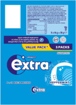 Wrigley'S Extra Peppermint Chewing Gum Sugar Free Multipack, 5 X 10 Pieces