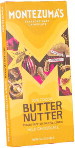 Montezuma'S Butter Nutter, 35% Cocoa, Milk Chocolate with Peanut Butter Truffle Centre, Gluten Free, 90G Bar
