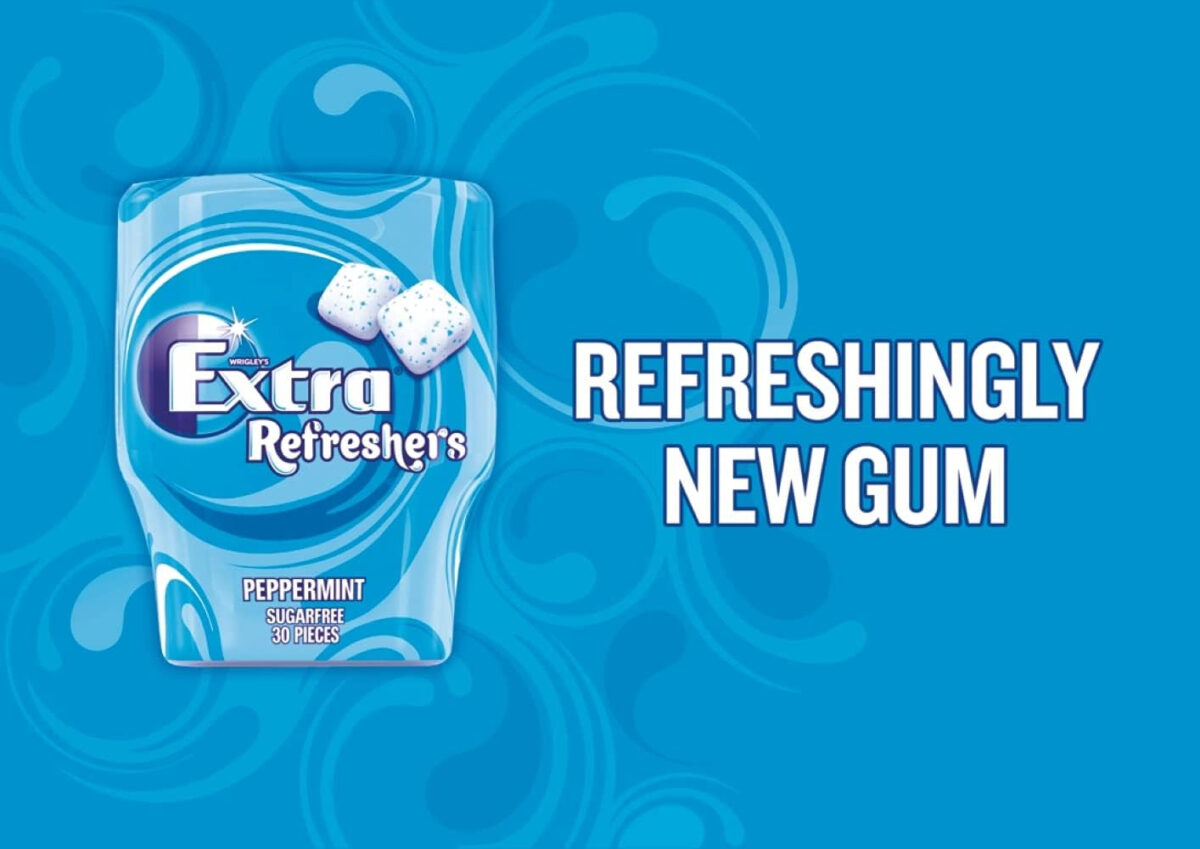 Wrigley'S Extra Refreshers Sugarfree Chewing Gum, Peppermint Flavour Bottle, 1 X 30 Pack