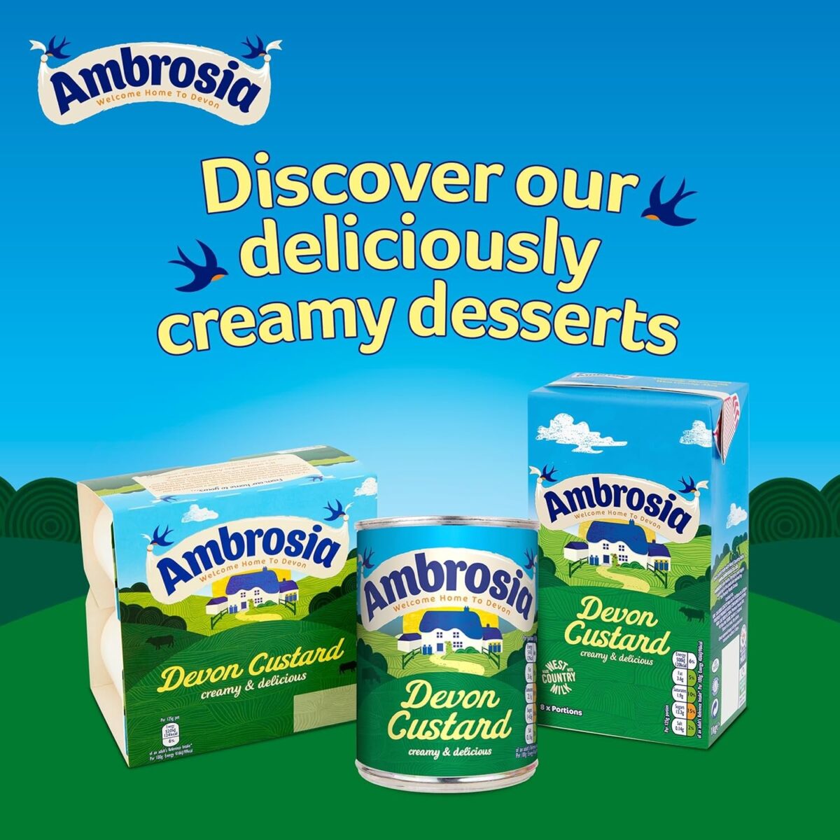 Ambrosia Devon Ready-To-Eat Original Custard Can 400 G (Pack of 1)