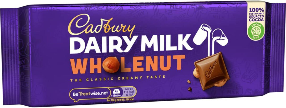 Cadbury Dairy Milk Whole Nut Bar 180 G