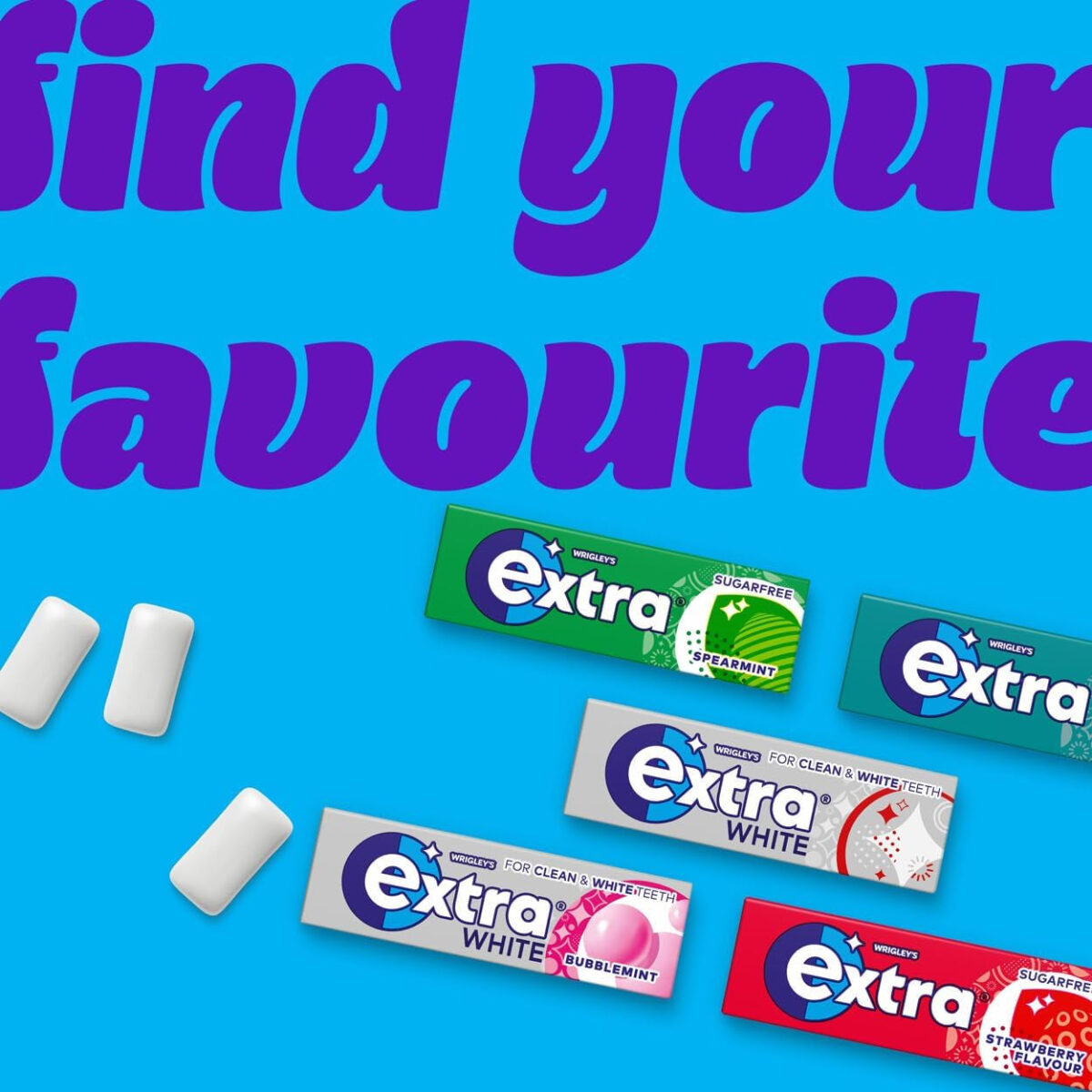 Extra Chewing Gum, Sugar Free, Ice Peppermint Flavour, Chewing Gum 46 Pieces, 64G
