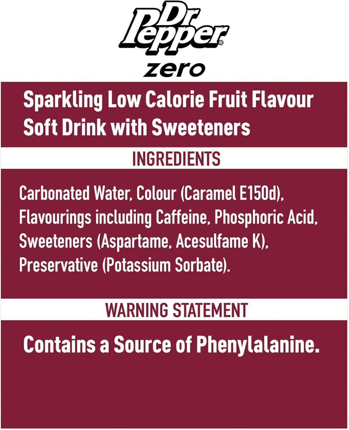 Dr Pepper Zero 2 Litre