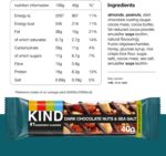 KIND Bars, Gluten Free Snack Bars, Dark Chocolate Nuts & Sea Salt, High Fibre, Healthy Snack, No Artificial Colours, Flavours or Preservatives, Multipack 12 X 40G