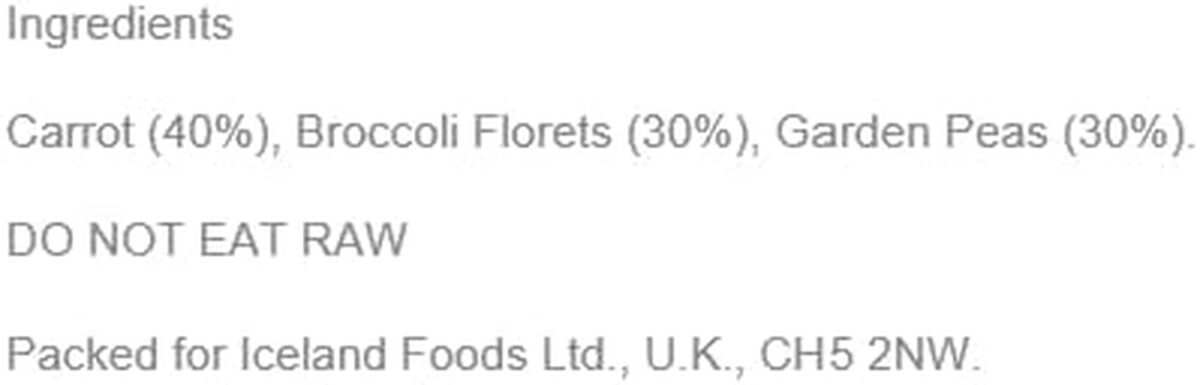 Iceland Carrots, Broccoli and Peas Mix 1Kg (Frozen)