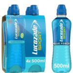Lucozade Sport Body Fuel - Blue Force 4X500Ml | Isotonic Sports Drink, with Electrolytes and Vitamin B3 | Still | Bursting with Flavour