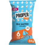 PROPER Propercorn Lightly Sea Salted Popcorn, 6 X 10G Lightly-Salted 60 Gram (Pack of 6)