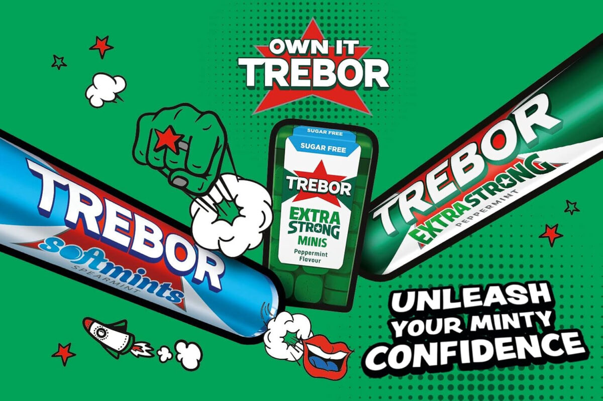 Trebor Extra Strong Peppermint Mints 4 Rolls, 165.2 G